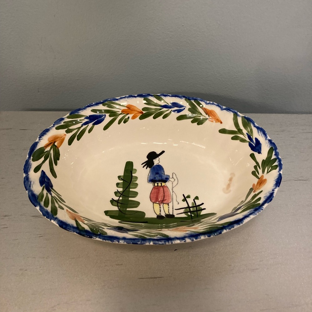Vintage Blue Ridge Southern Potteries, French Peasant  9 3/8” oval severing bowl